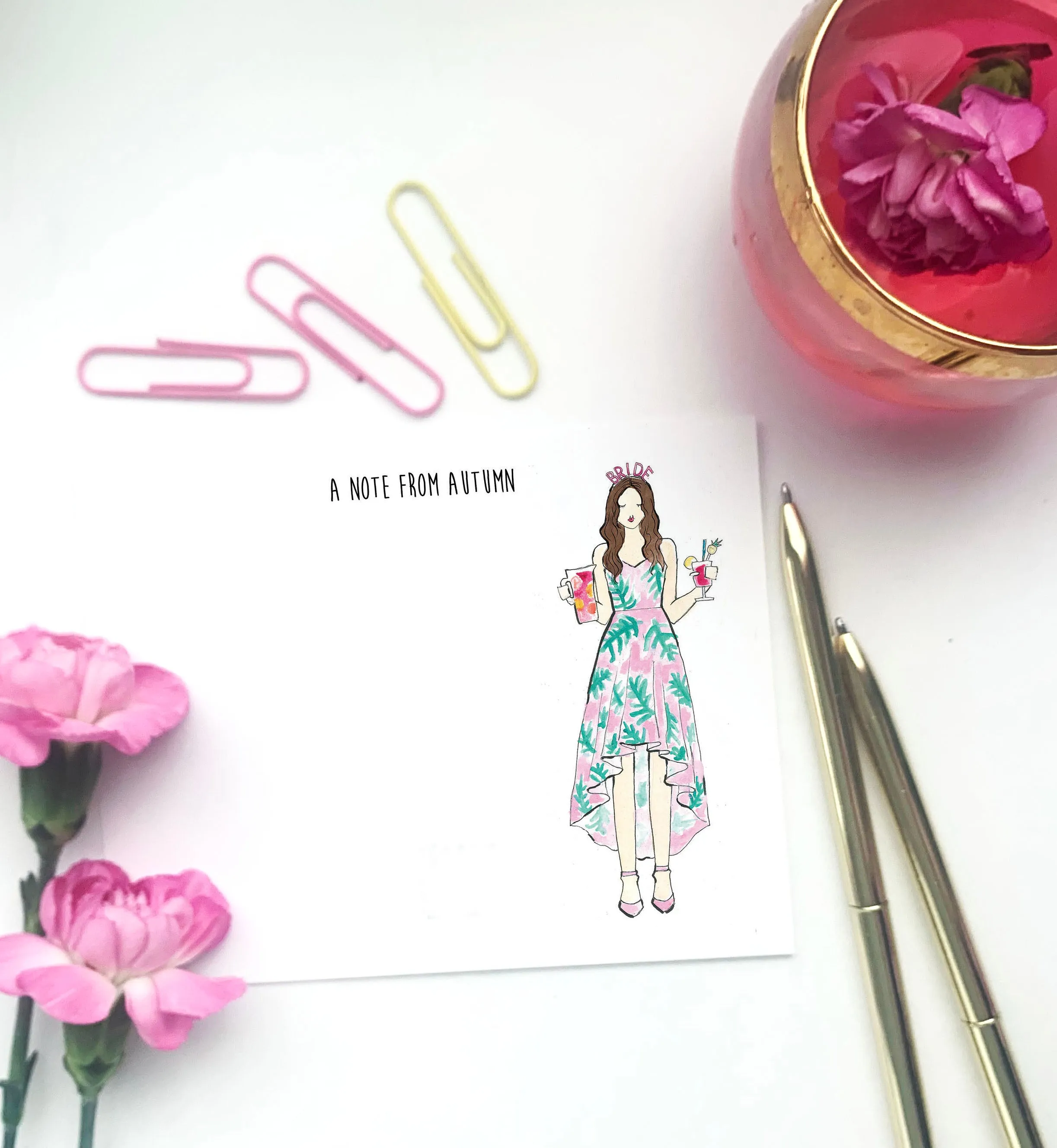Tropical Bride Personalized Stationery