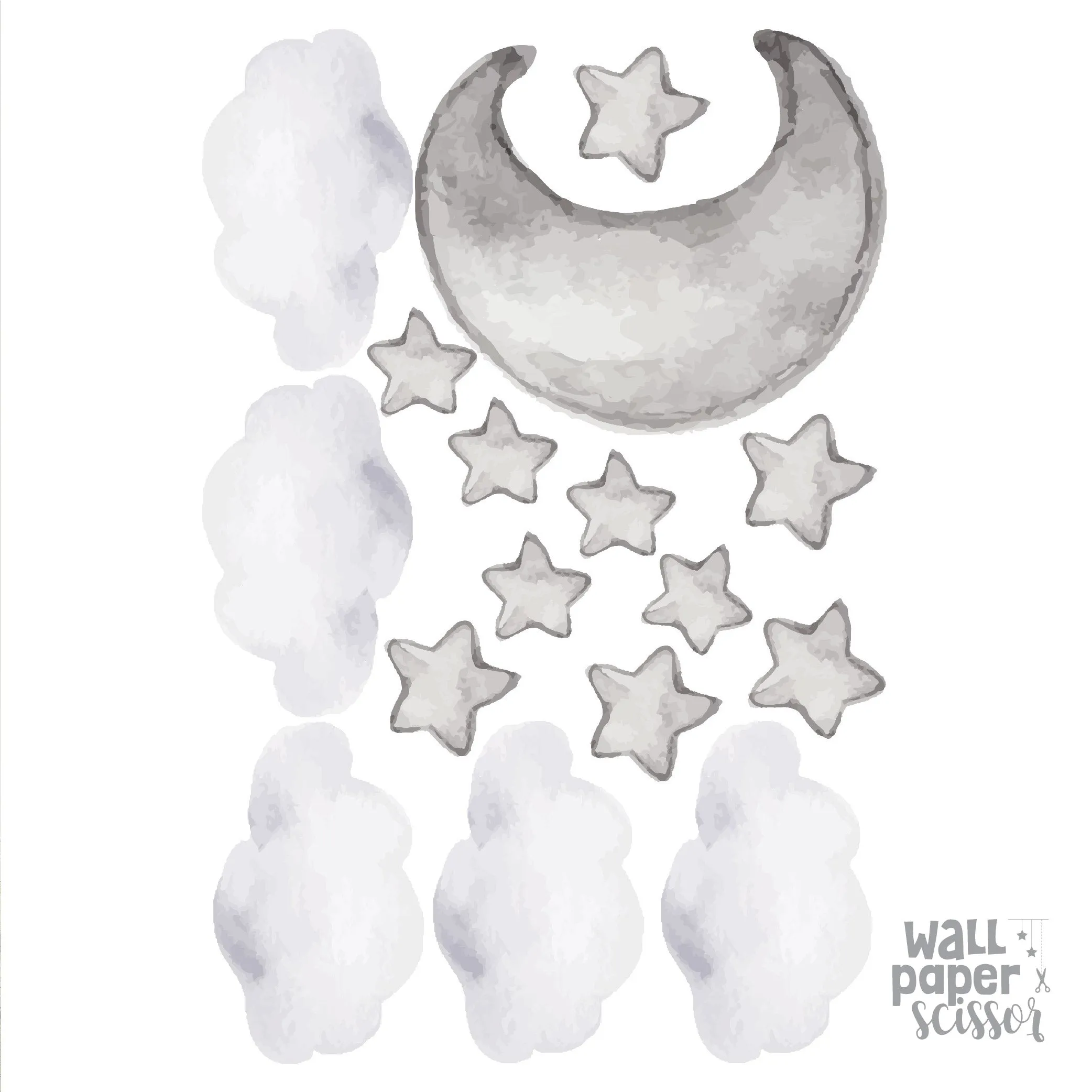 Watercolour Sleepy Bear Wall Stickers