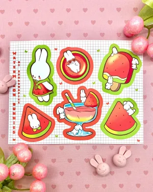 Watermelon Bunnies Sticker Sheet