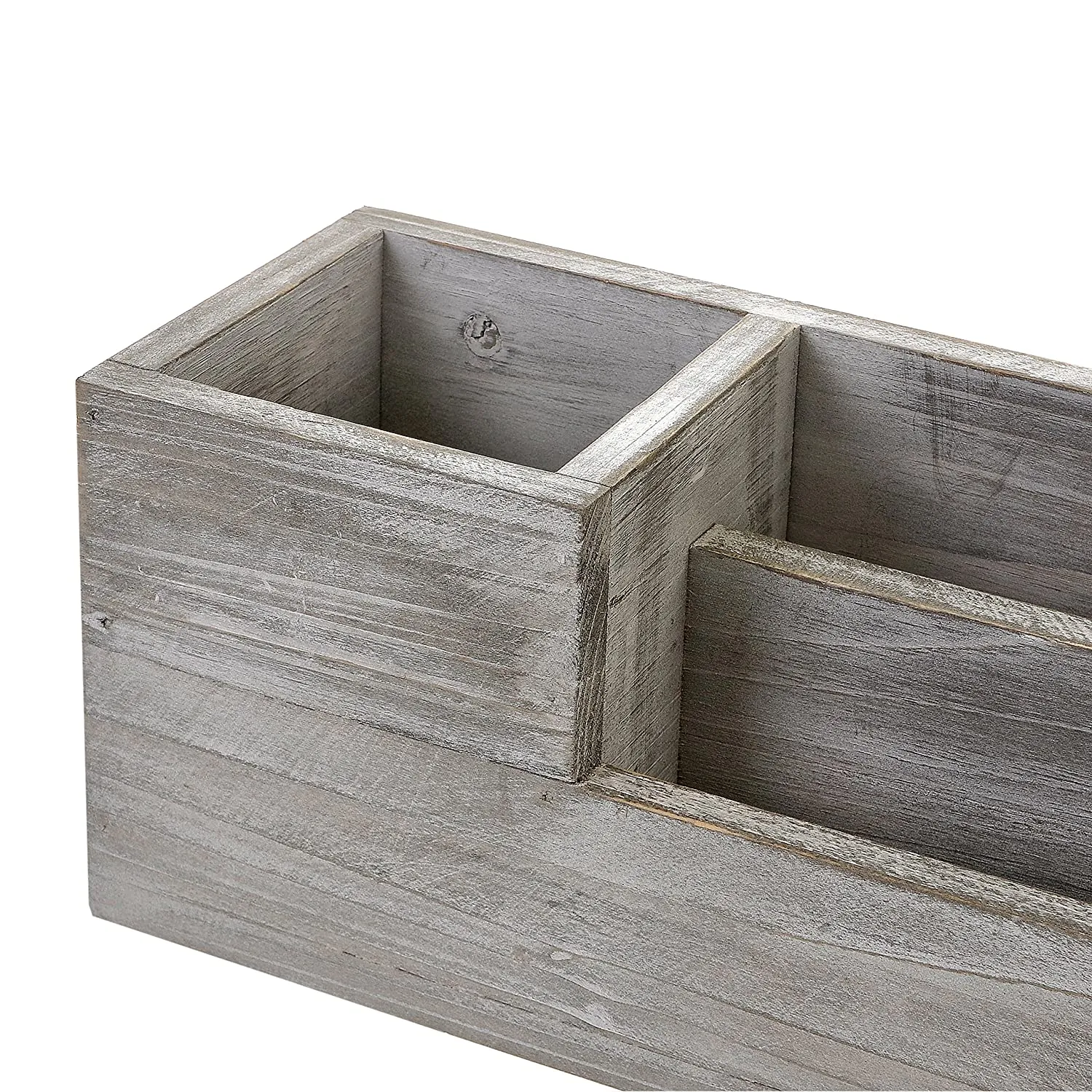 White Whale Wooden Desktop Office Supplies Caddy & 2 Slot Letter Mail Sorter Organizer